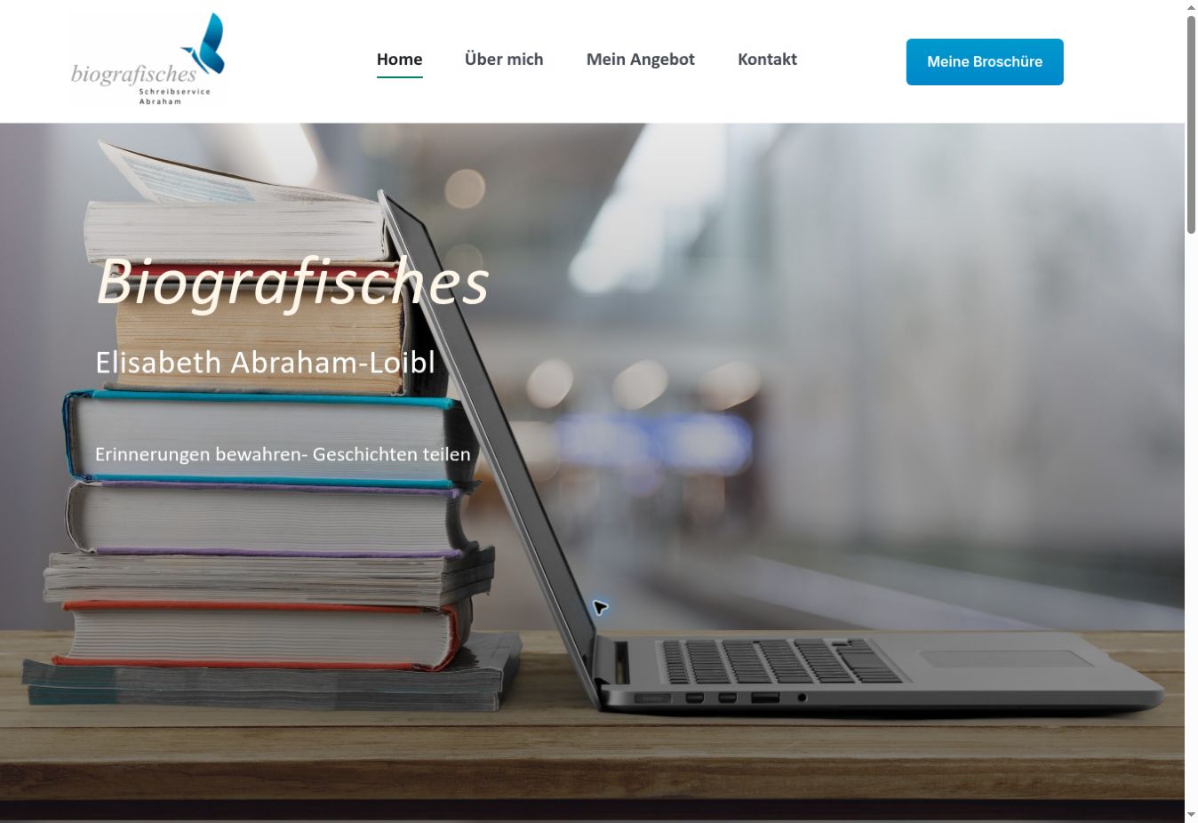 Website-Referenz für einen biografischen Schreibservice